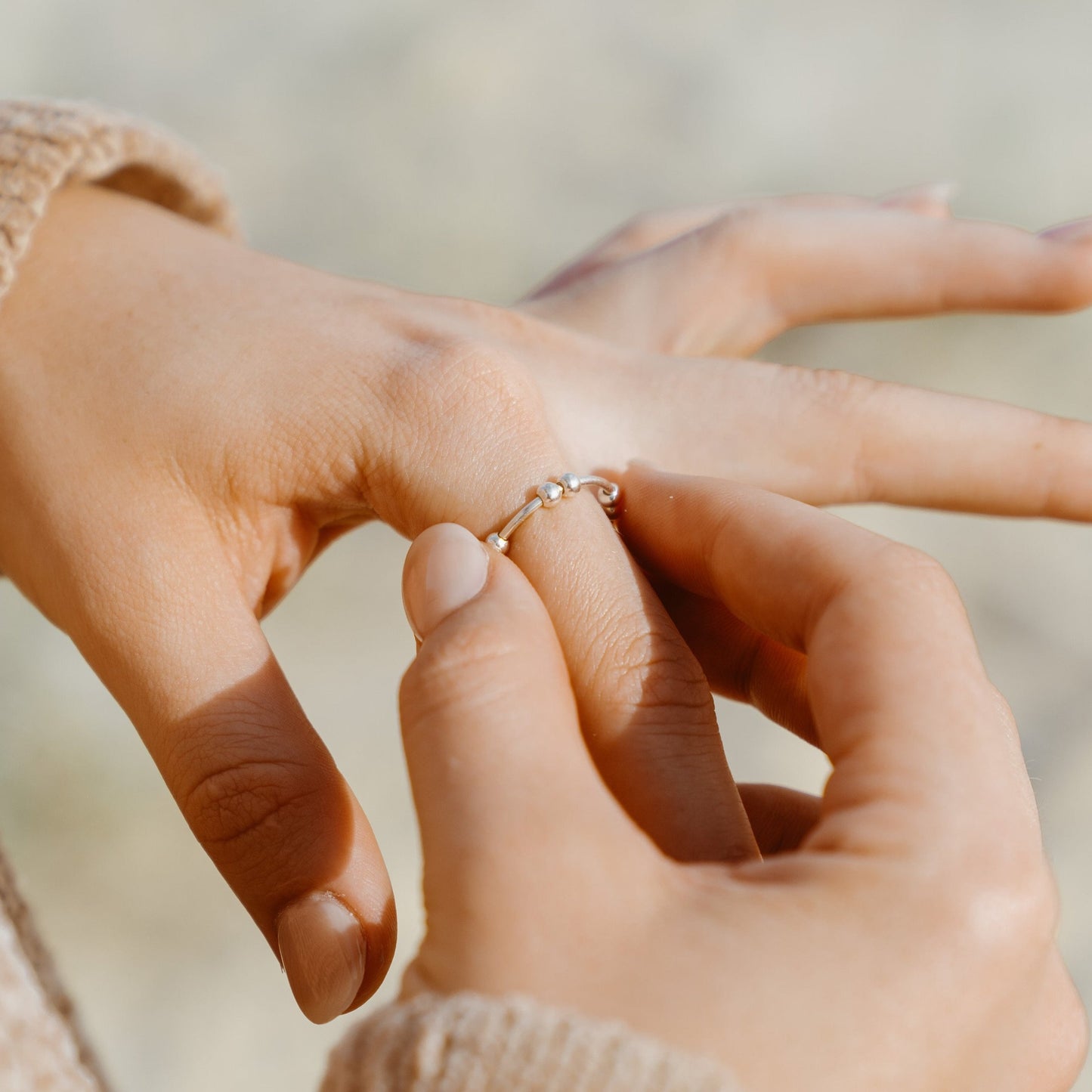 Sapphira Soothing Anxiety Bead Ring